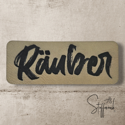 BIG Label - "Räuber" - ca. 3,6 cm x 9,1 cm - Kunstleder ++ Farbauswahl ++
